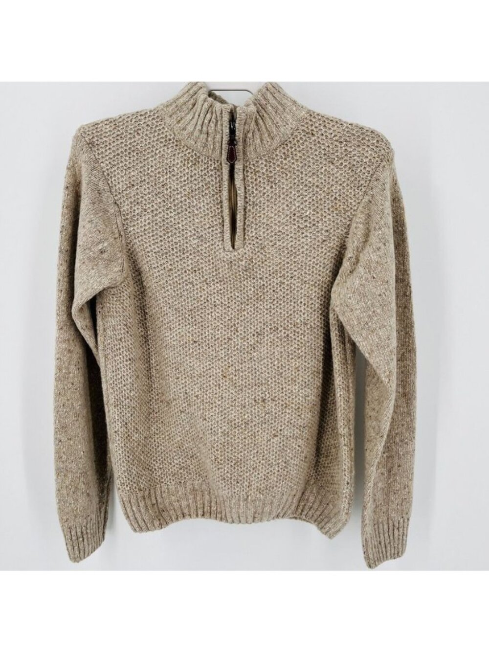 Luca Nobili Wool Blend Sweater Size M Made in Italy Mock Neck Marled Pattern
